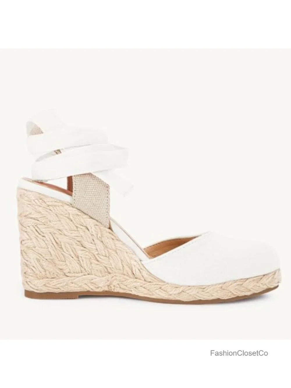 Lace Up Espadrille Wedge Sandals Platform Heels with Ankle Strap